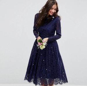 Asos Lace long sleeve midi dress